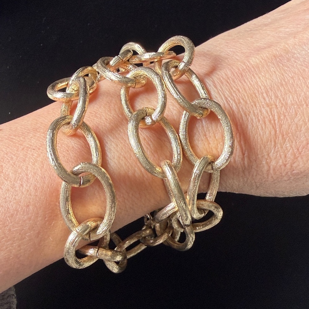 Elegant Gold 3 link Chain Bracelet
